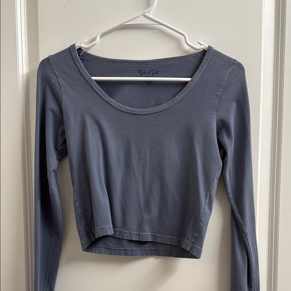 Brandy Melville Blue Fitted Crop Blouse